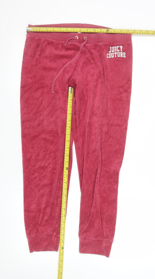 Womens UK Size M Juicy Couture Regular Fit Jogger Pink Trousers