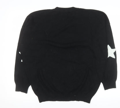 Blue Vanilla Women's Black Star Knit Pullover Jumper M