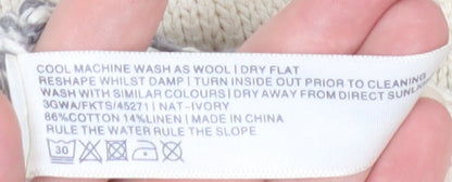 Womens UK Size 8 Fat Face Ivory Pullover Jumper