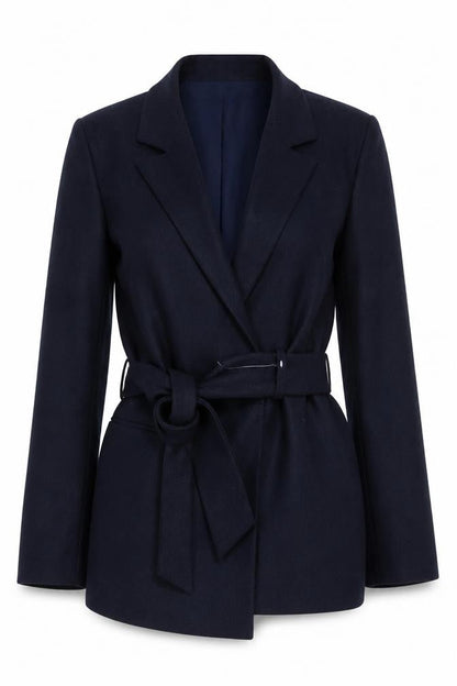 4th & Reckless Womens Blue Belted Blazer Size 8 Regular