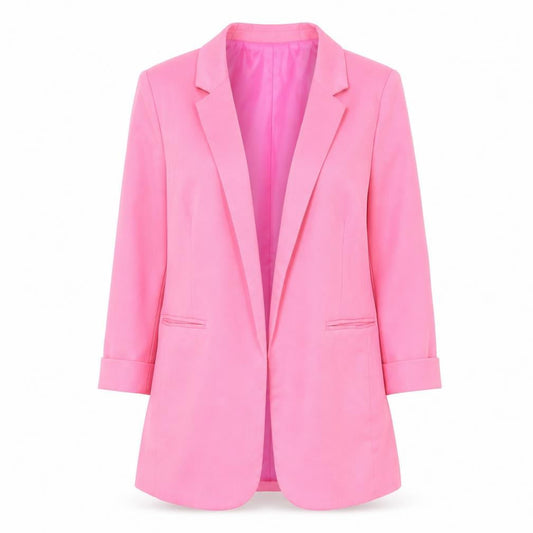 Missguided Women's Pink Longline Blazer Jacket UK 8 Polyester Blend