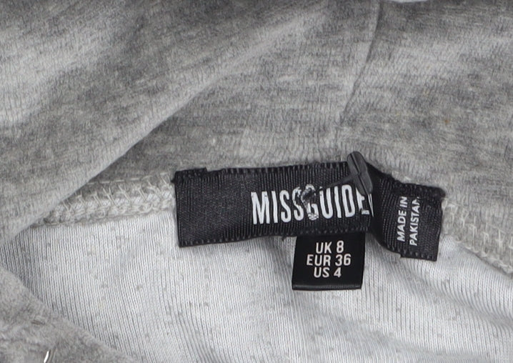 Womens UK Size 8 Missguided Grey Pullover Hoodie