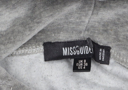 Womens UK Size 8 Missguided Grey Pullover Hoodie