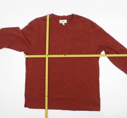 Marks and Spencer Men's Brown Long Sleeve Cotton Regular Fit T-Shirt L