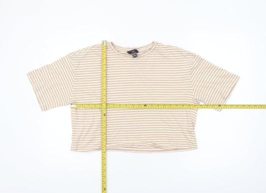 Girls UK Size 14-15 Years New Look Beige Cropped T-Shirt