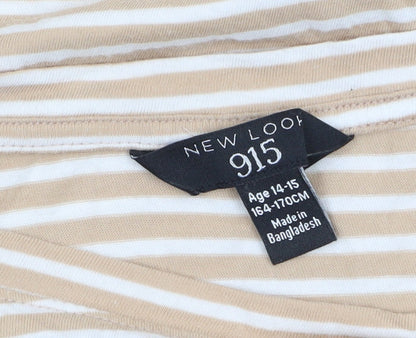 Girls UK Size 14-15 Years New Look Beige Cropped T-Shirt