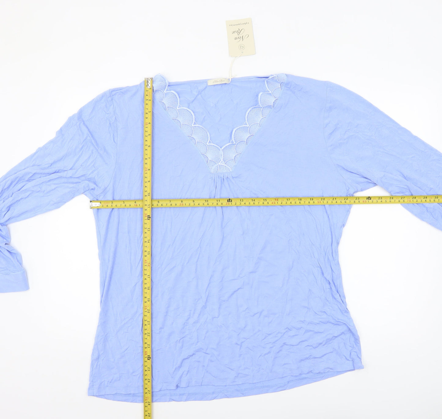 Womens UK Size 24 Nora Rose Blue Tunic Blouse