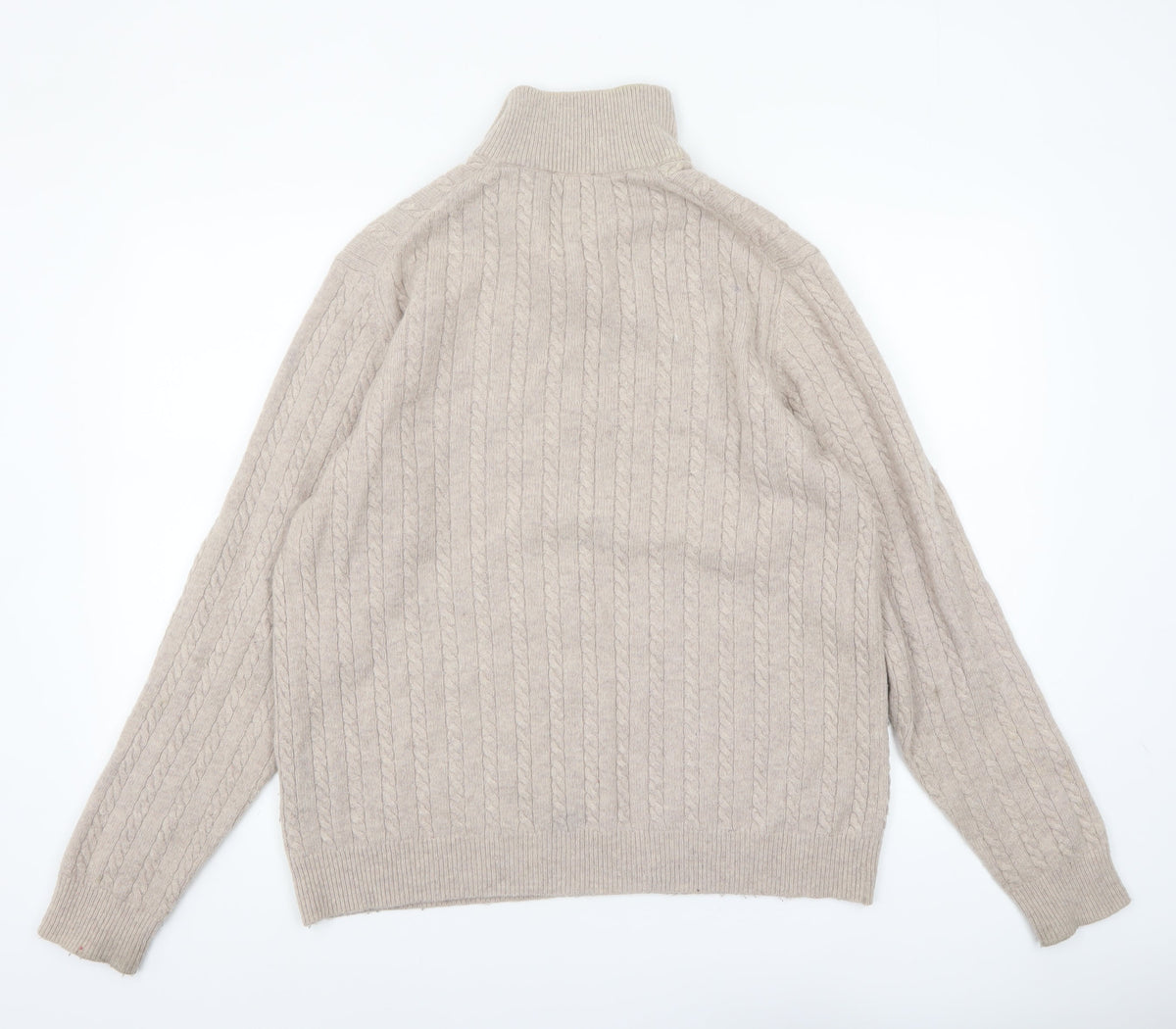 Mens UK Size M Jaeger Beige Pullover Jumper