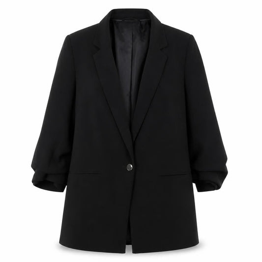 Front view of Miss Selfridge Women Black UK 10 Single-Breasted Blazer Jacket
