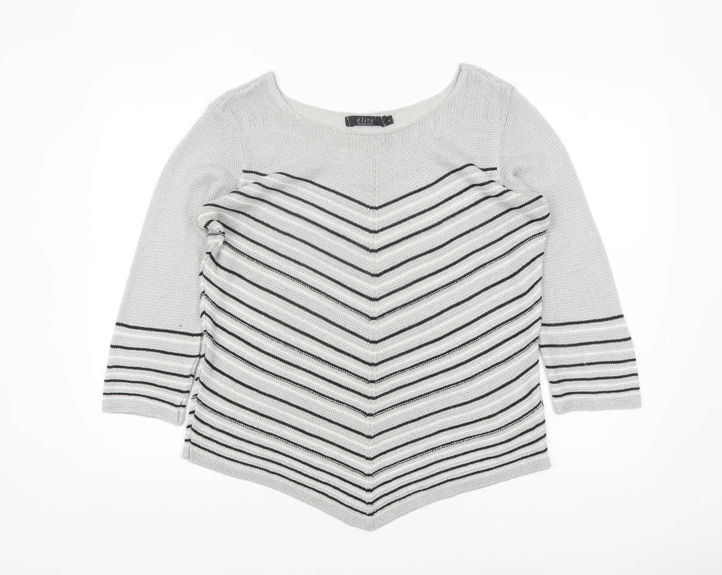 Womens UK Size L Elite Collection Grey Pullover Jumper