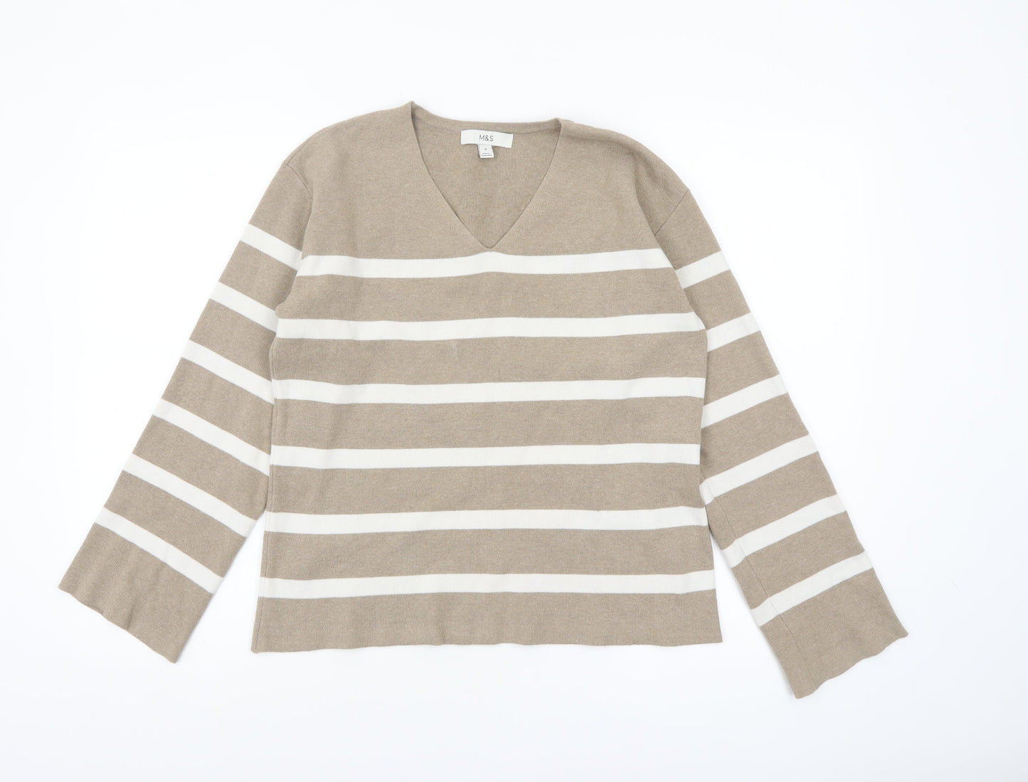 Womens UK Size M Marks and Spencer Beige Pullover Jumper