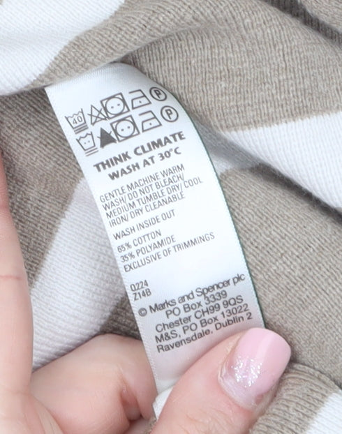 Womens UK Size M Marks and Spencer Beige Pullover Jumper