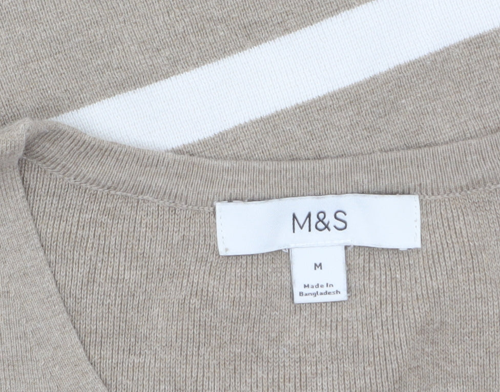Womens UK Size M Marks and Spencer Beige Pullover Jumper