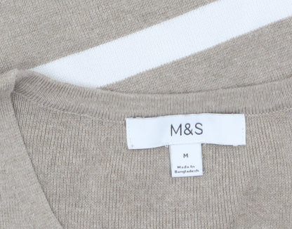 Womens UK Size M Marks and Spencer Beige Pullover Jumper