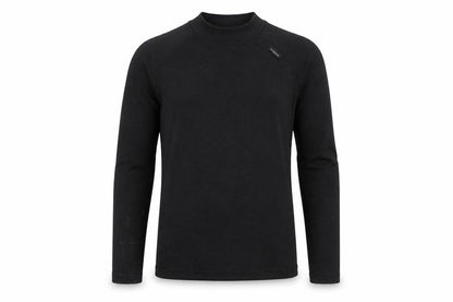 Front view of Decathlon boys’ black long sleeve mock neck sports t-shirt 10 years