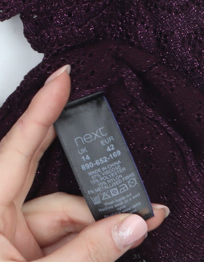 Womens UK Size 14 NEXT Purple Pullover Jumper