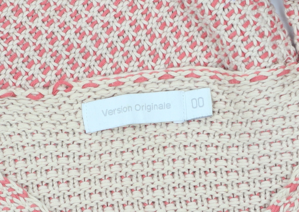 Womens UK Size 2XS Version Originale Beige Cardigan Jumper
