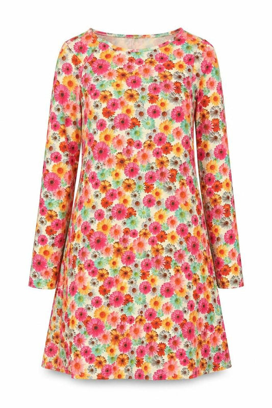 Front view of Club L Women’s Multicoloured Floral Shift Dress, size UK 8