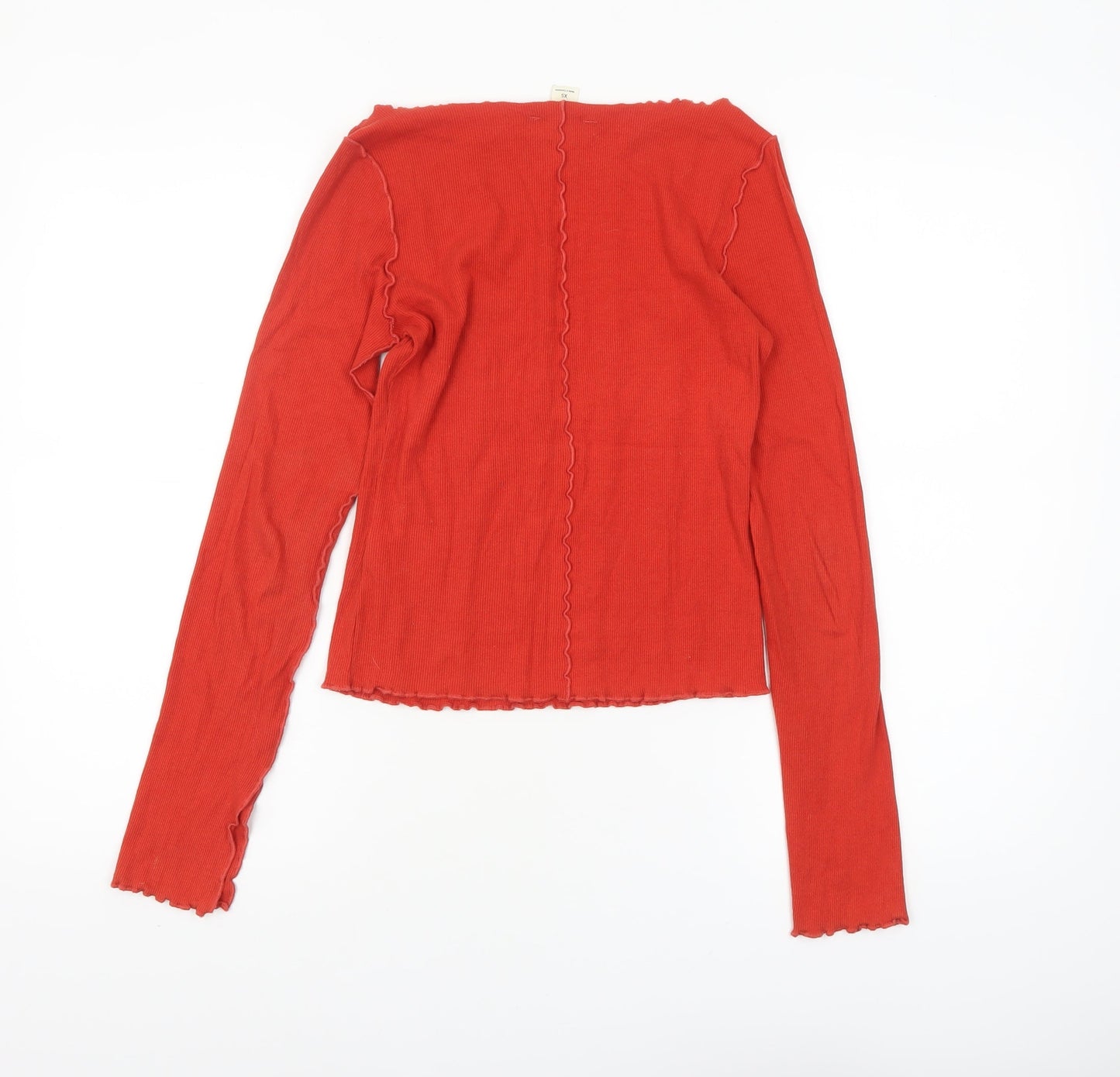 Womens UK Size XS Monki Red Basic T-Shirt