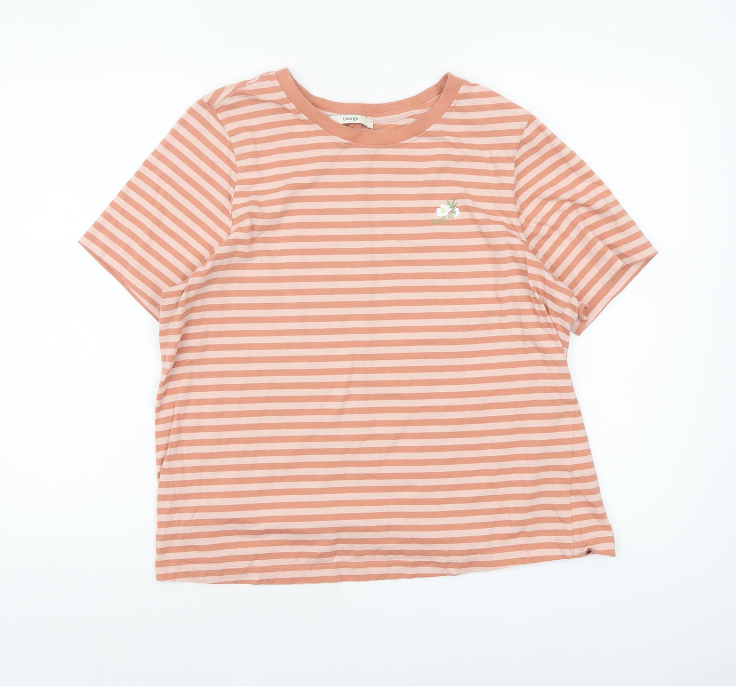 Womens UK Size 16 George Pink Basic T-Shirt