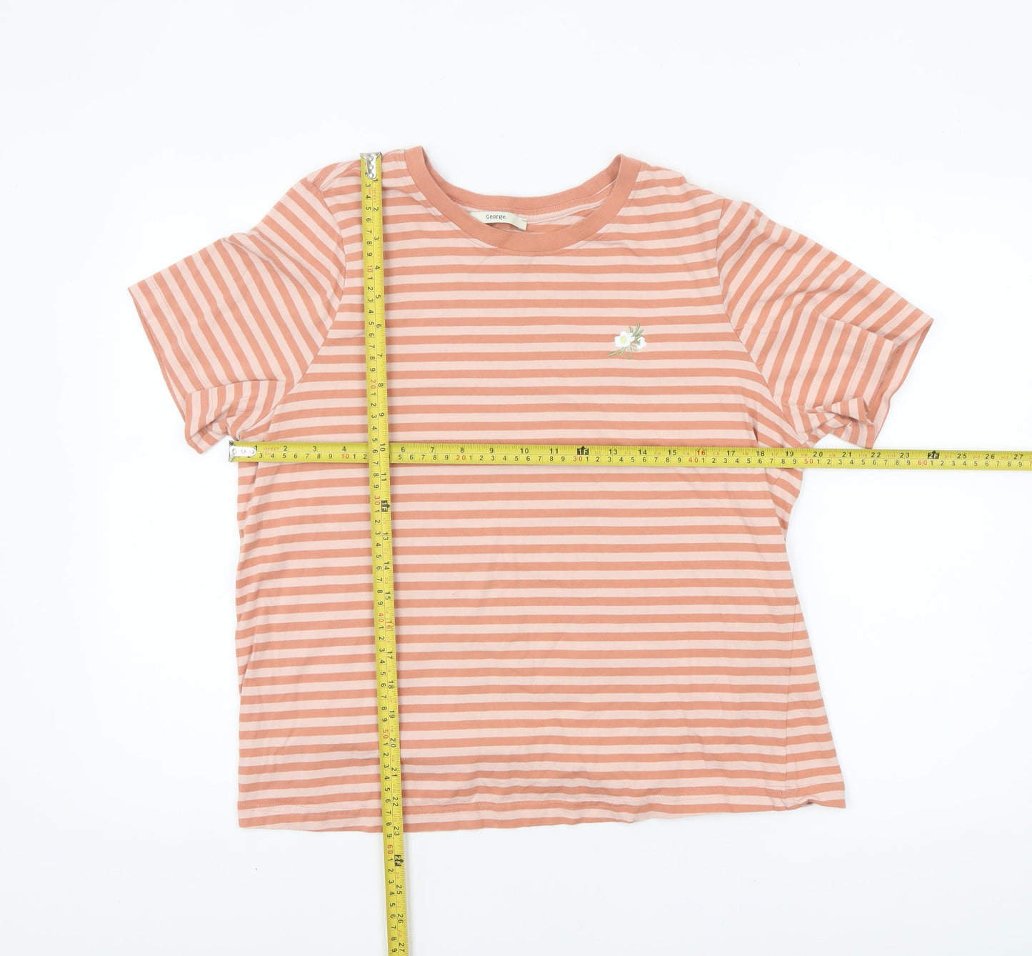 Womens UK Size 16 George Pink Basic T-Shirt