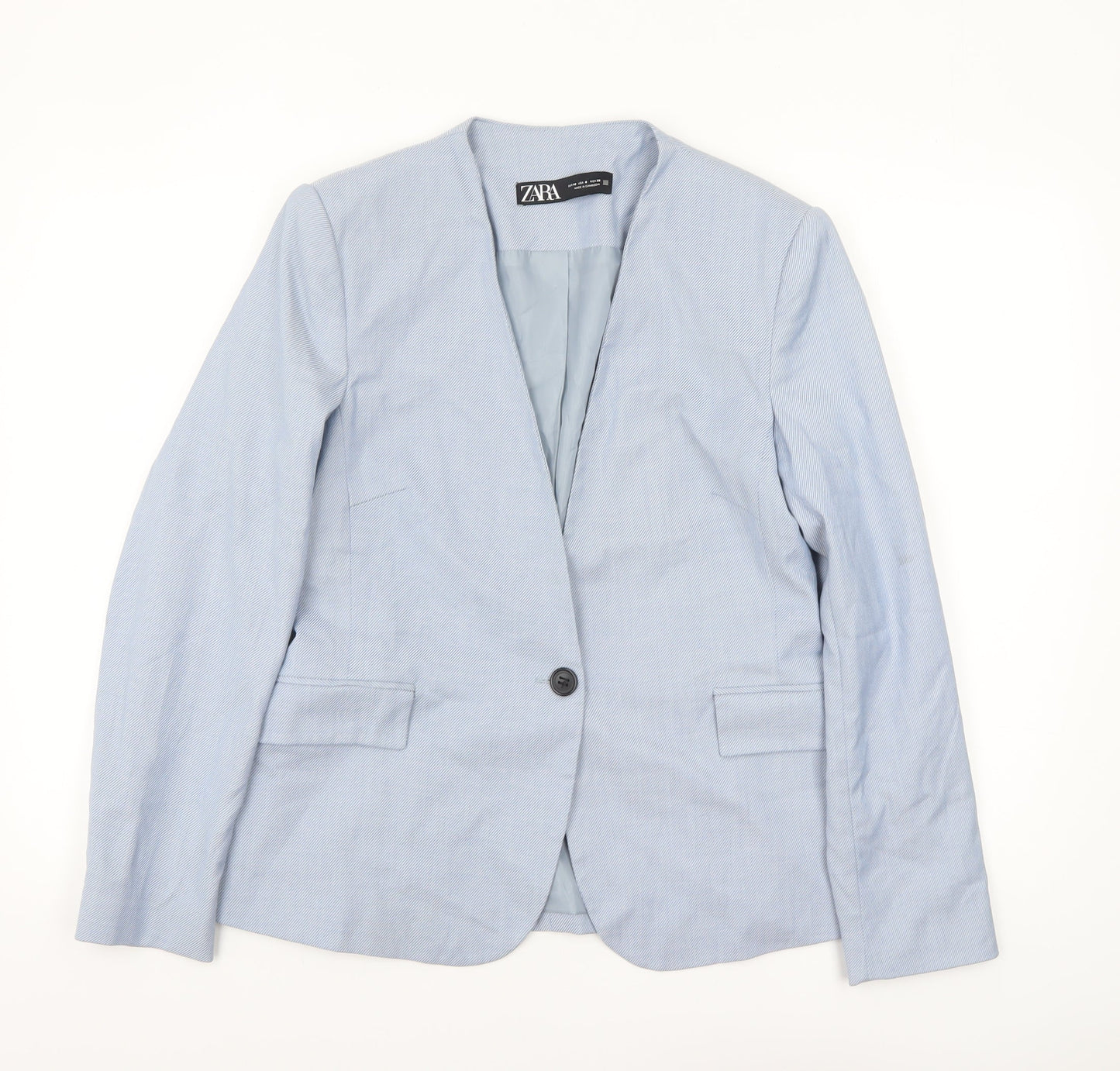 Womens UK Size 12 Zara Regular Blue Blazer