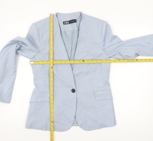 Womens UK Size 12 Zara Regular Blue Blazer