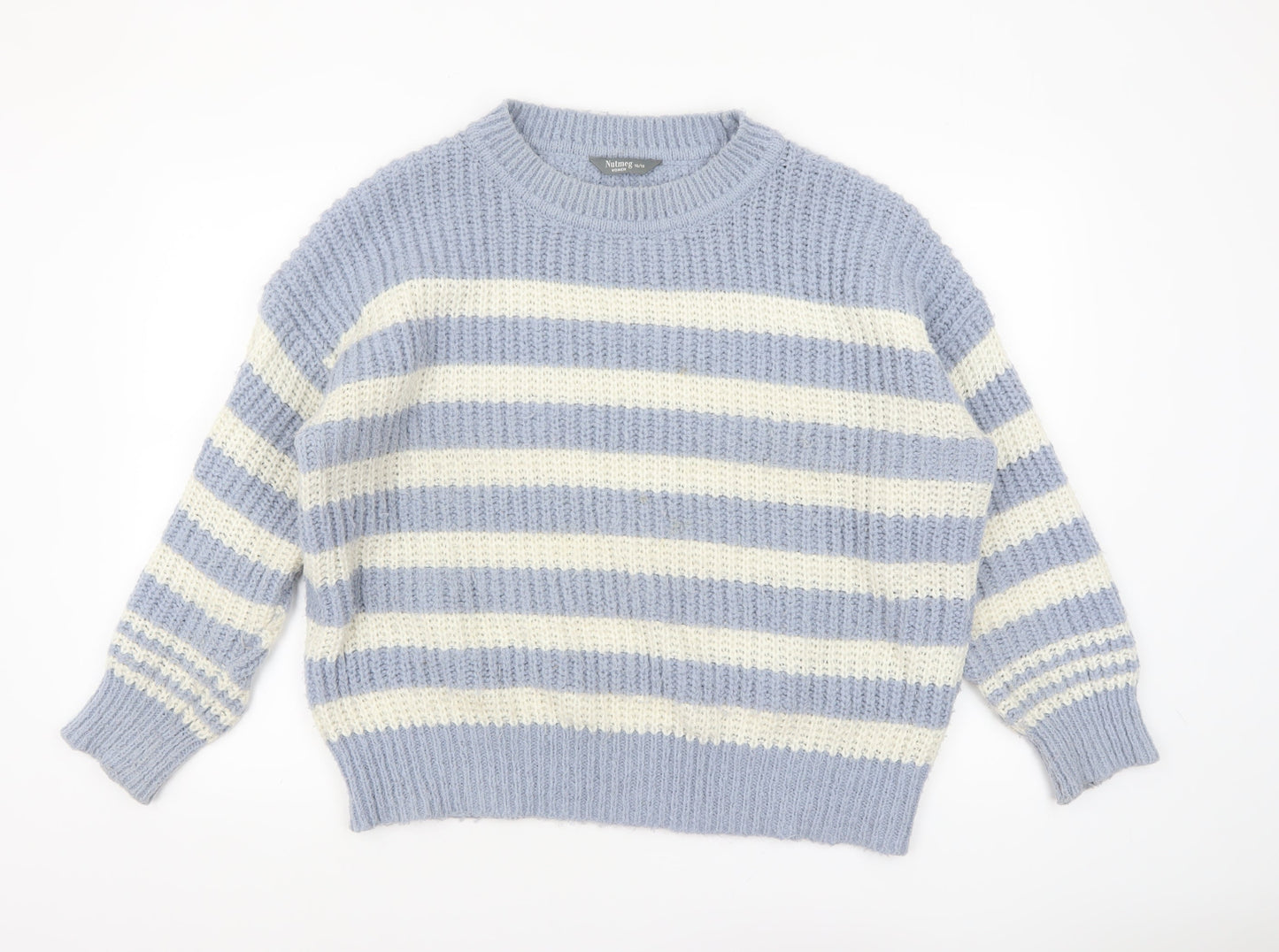 Womens UK Size 16/18 Nutmeg Blue Pullover Jumper