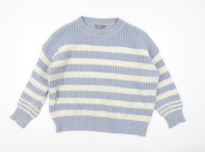 Womens UK Size 16/18 Nutmeg Blue Pullover Jumper