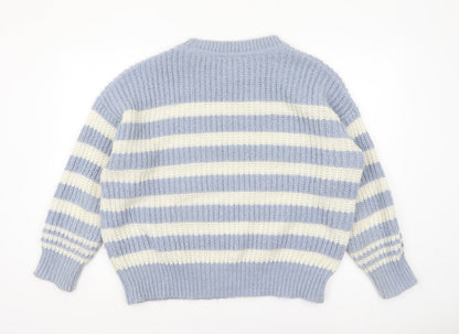 Womens UK Size 16/18 Nutmeg Blue Pullover Jumper