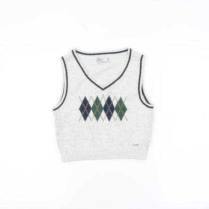Womens UK Size XS Hollister White Vest Jumper