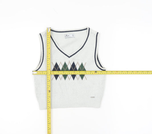 Womens UK Size XS Hollister White Vest Jumper