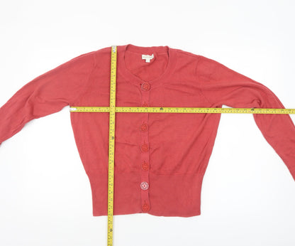 Womens UK Size L Monsoon Red Cardigan Jumper