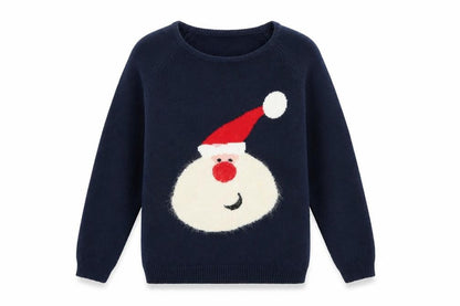 Womens UK Size 12-14 Christmas Blue Pullover Jumper