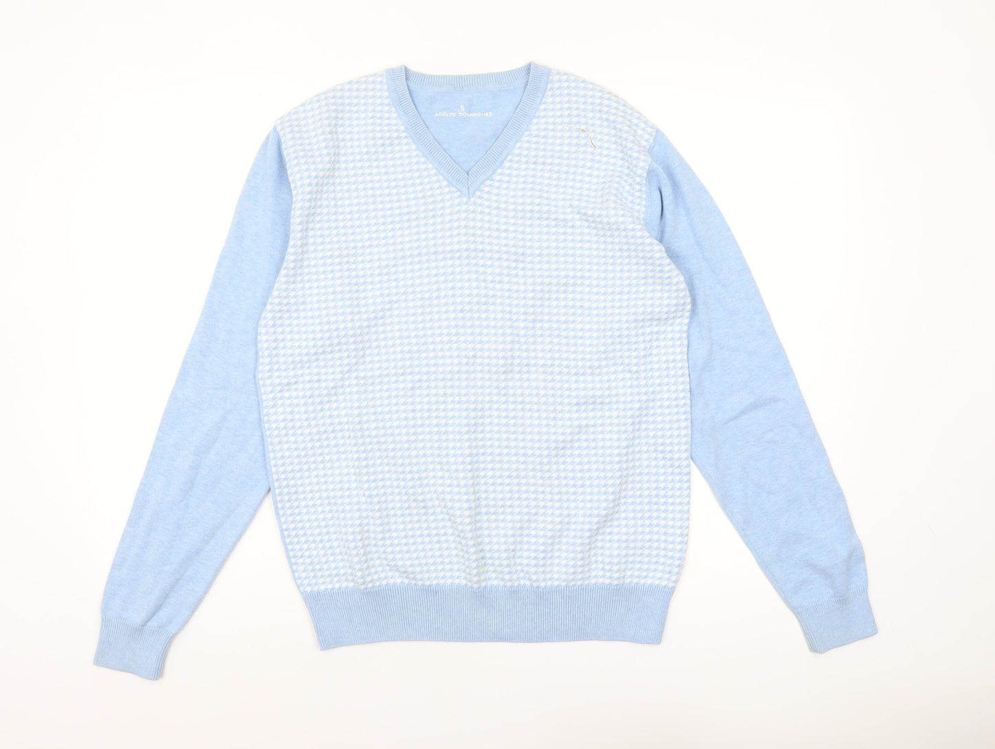 Mens UK Size M Adolfo Dominguez Blue Pullover Jumper