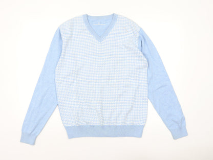 Mens UK Size M Adolfo Dominguez Blue Pullover Jumper