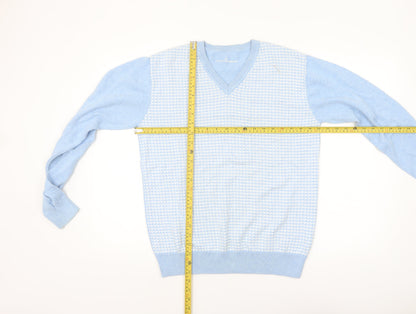 Mens UK Size M Adolfo Dominguez Blue Pullover Jumper