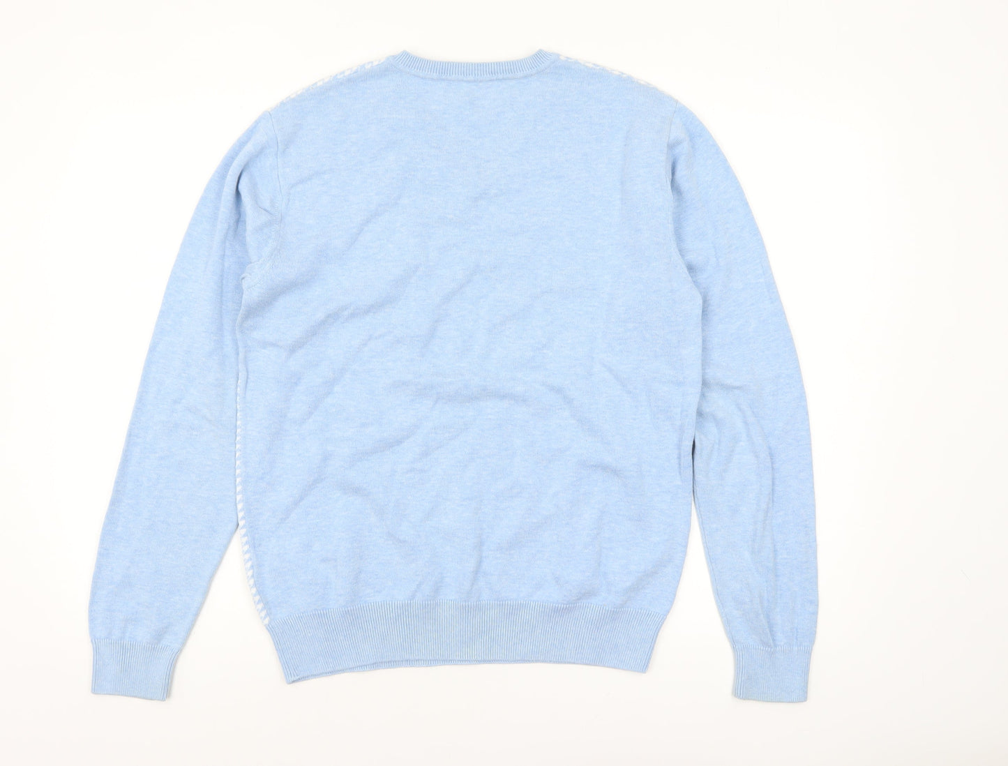 Mens UK Size M Adolfo Dominguez Blue Pullover Jumper
