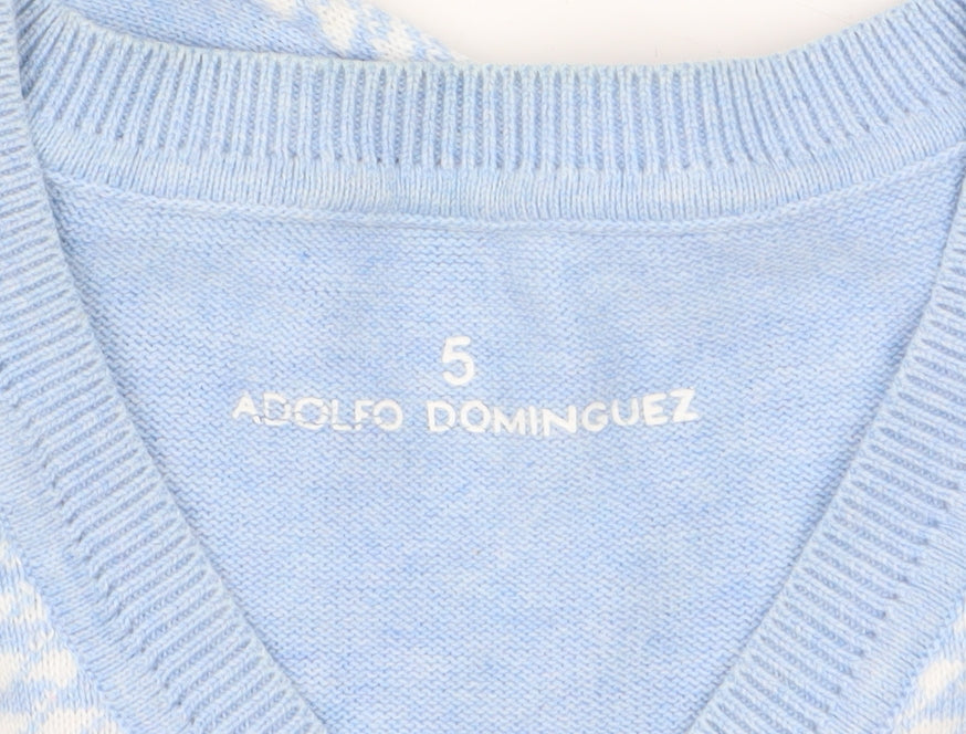 Mens UK Size M Adolfo Dominguez Blue Pullover Jumper