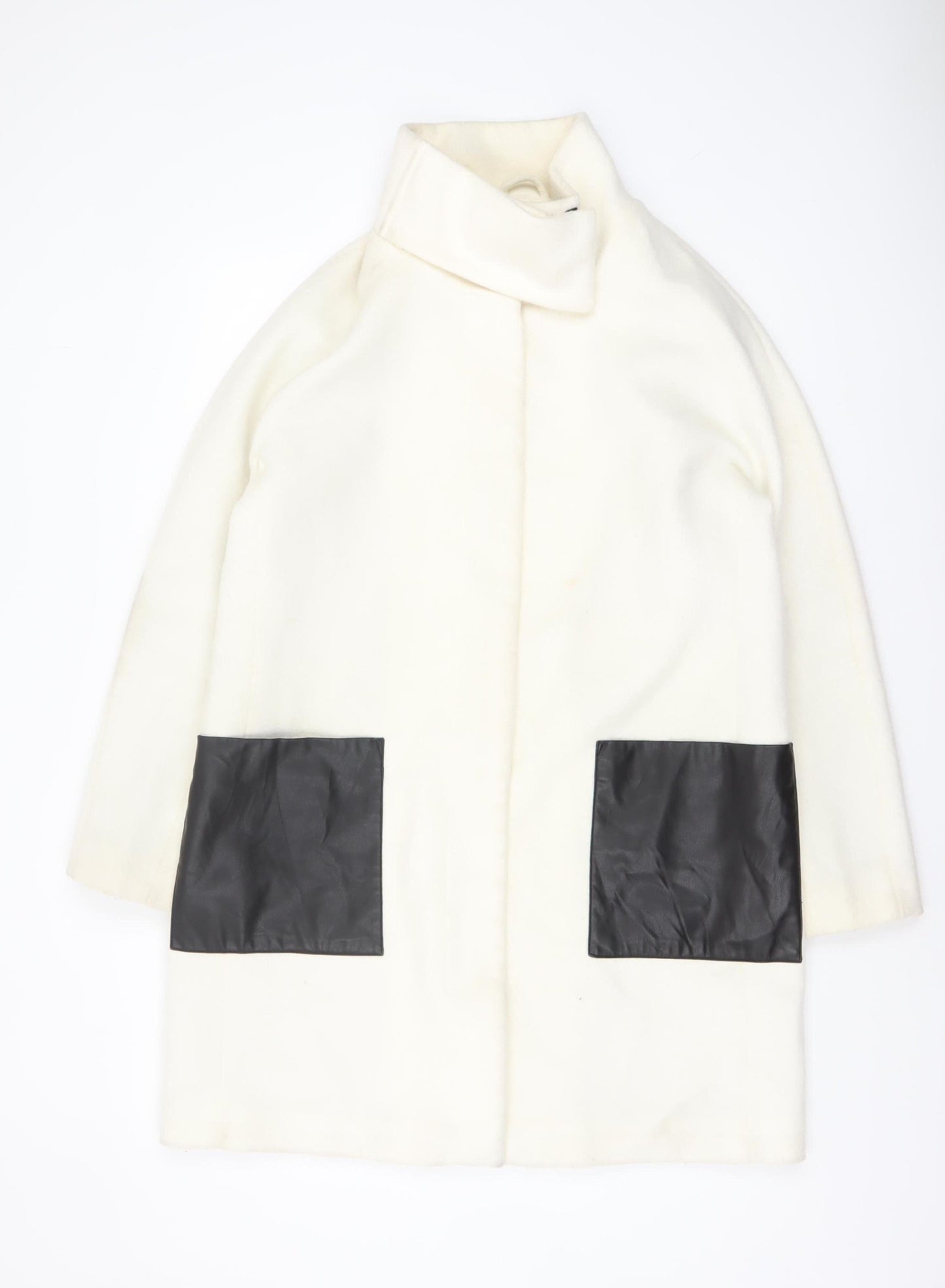Womens UK Size 12 DKNY Ivory Overcoat