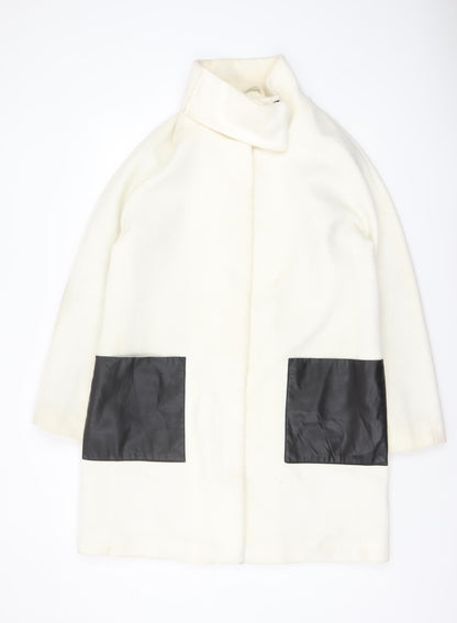 Womens UK Size 12 DKNY Ivory Overcoat