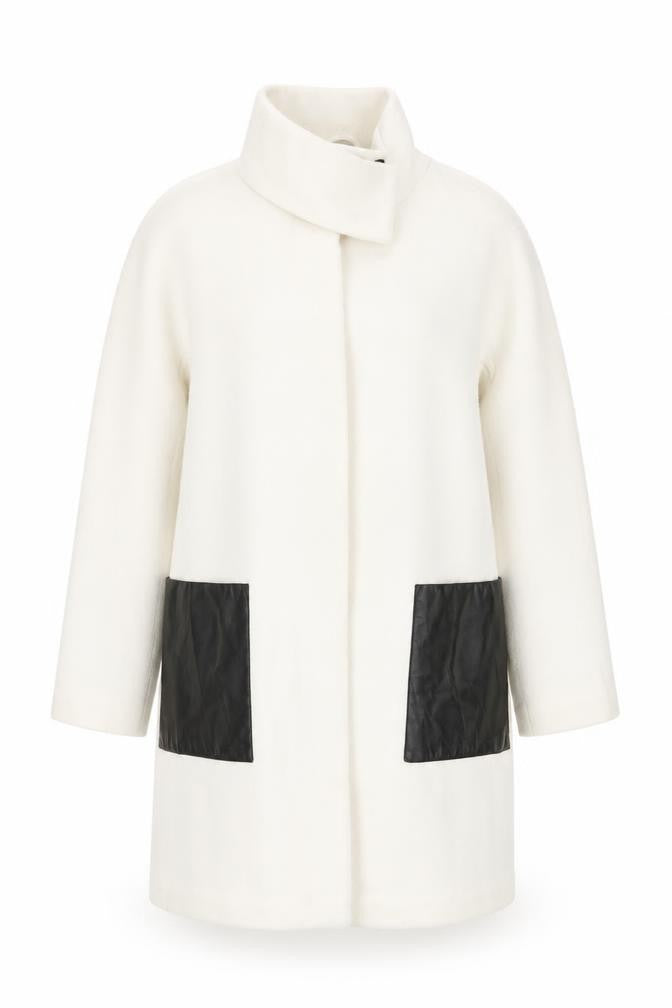 Womens UK Size 12 DKNY Ivory Overcoat