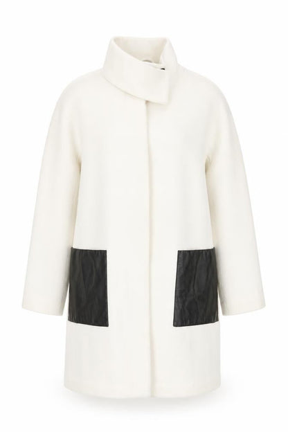 Womens UK Size 12 DKNY Ivory Overcoat