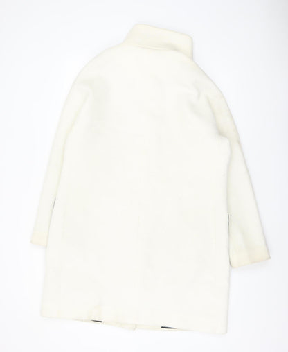 Womens UK Size 12 DKNY Ivory Overcoat