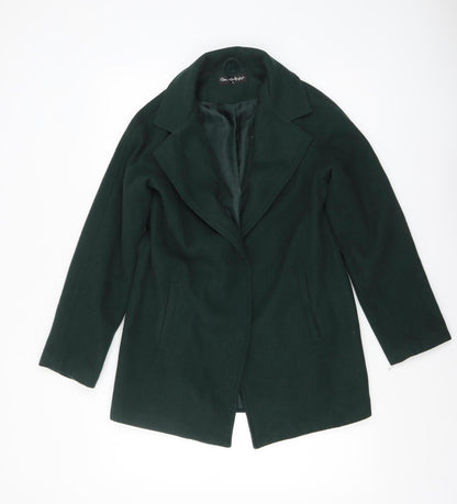Miss Selfridge Women’s Green Wool Blend Mid-Length Coat UK 8