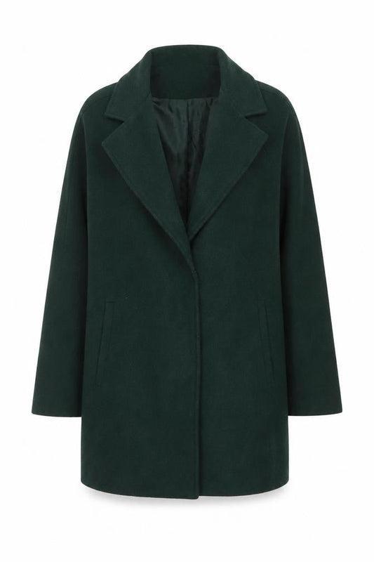 Miss Selfridge Women’s Green Wool Blend Mid-Length Coat UK 8