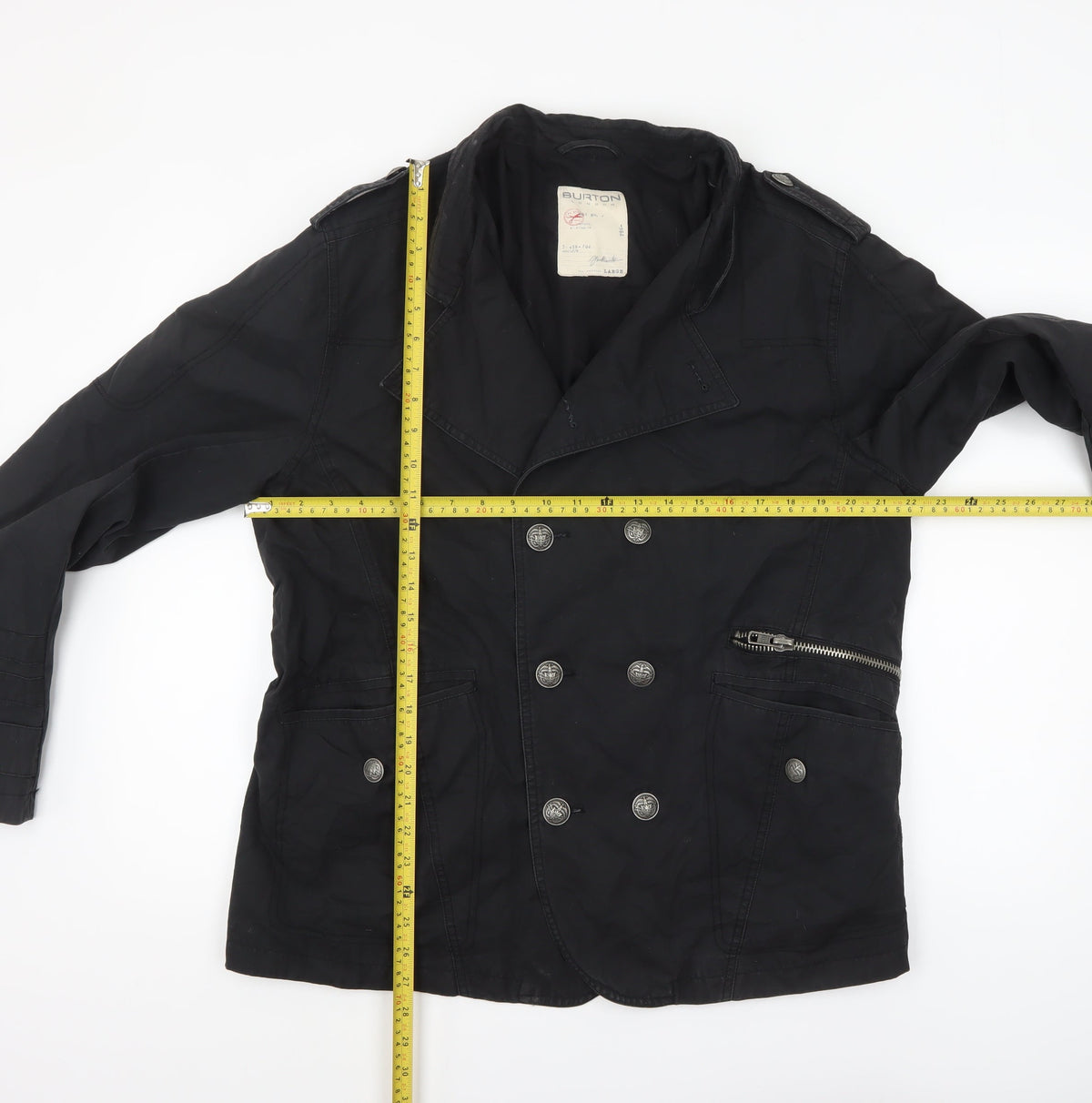 Mens UK Size L Burton Black Pea Coat
