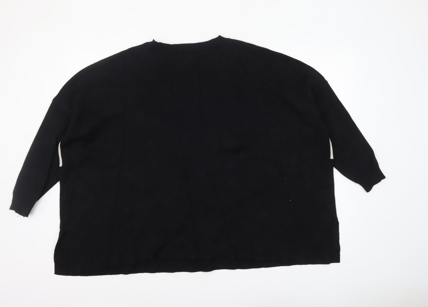 Womens UK Size M/L QED London Black Pullover Jumper