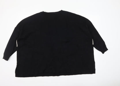 Womens UK Size M/L QED London Black Pullover Jumper