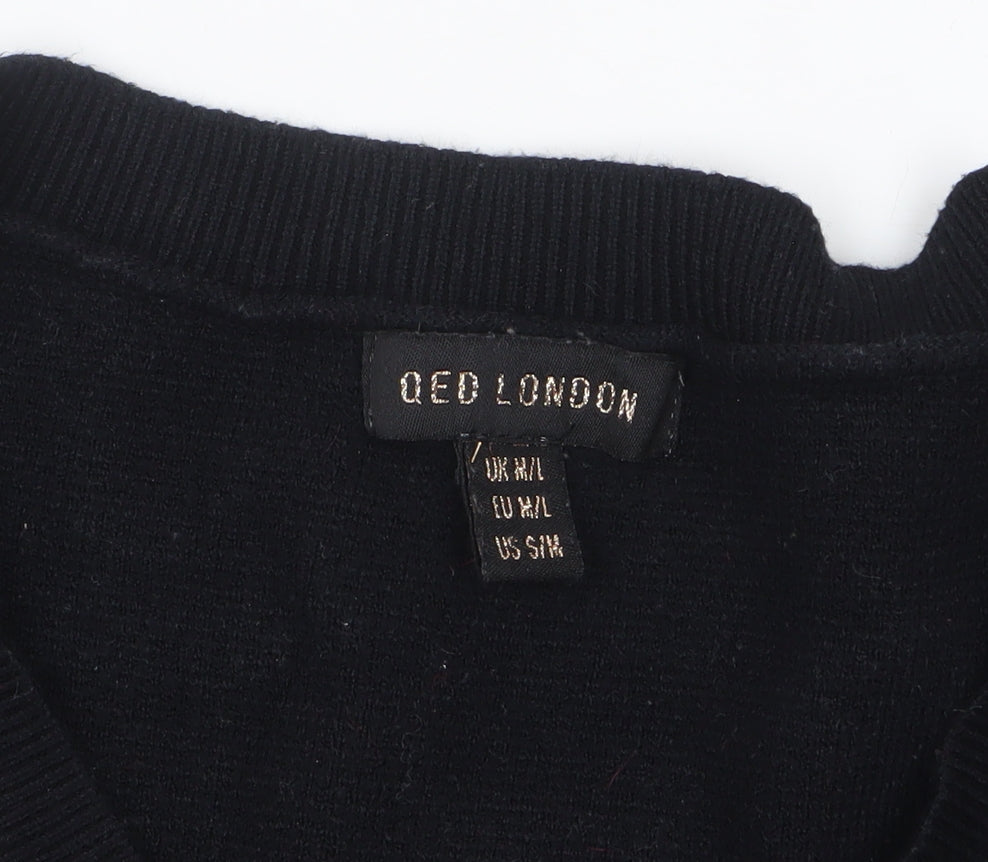 Womens UK Size M/L QED London Black Pullover Jumper